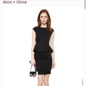 alice + olivia peplum dress black